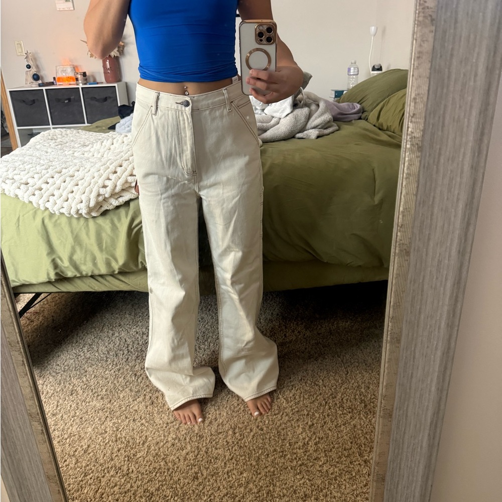 PacSun Cream Flare Jeans